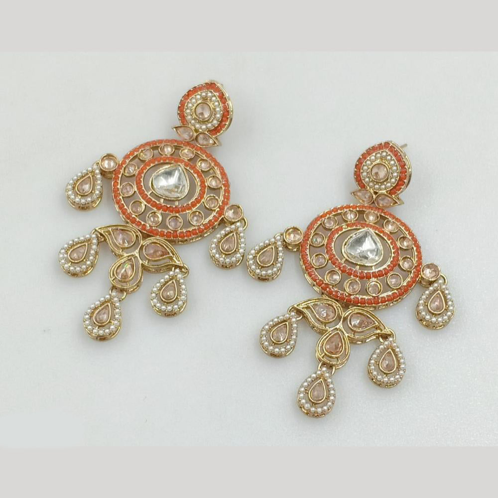Rajwadi Collection Gold Pated Crystal Stone Dangler Earrings