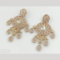 Rajwadi Collection Gold Pated Crystal Stone Dangler Earrings