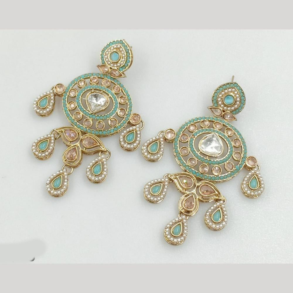 Rajwadi Collection Gold Pated Crystal Stone Dangler Earrings