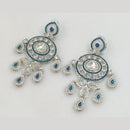 Rajwadi Collection Silver Pated Crystal Stone Dangler Earrings