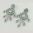 Rajwadi Collection Silver Pated Crystal Stone Dangler Earrings