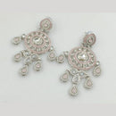 Rajwadi Collection Silver Pated Crystal Stone Dangler Earrings