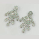 Rajwadi Collection Silver Pated Crystal Stone Dangler Earrings