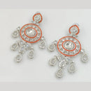 Rajwadi Collection Silver Pated Crystal Stone Dangler Earrings