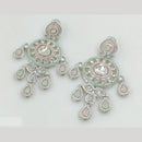 Rajwadi Collection Silver Pated Crystal Stone Dangler Earrings