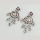 Rajwadi Collection Silver Pated Crystal Stone Dangler Earrings