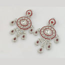 Rajwadi Collection Silver Pated Crystal Stone Dangler Earrings