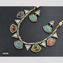 Rajwadi Collection Gold Plated Druzy Crystal Stone Necklace Set