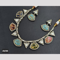 Rajwadi Collection Gold Plated Druzy Crystal Stone Necklace Set