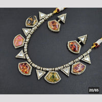 Rajwadi Collection Gold Plated Druzy Crystal Stone Necklace Set