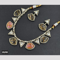 Rajwadi Collection Gold Plated Druzy Crystal Stone Necklace Set