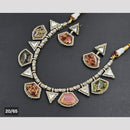 Rajwadi Collection Gold Plated Druzy Crystal Stone Necklace Set