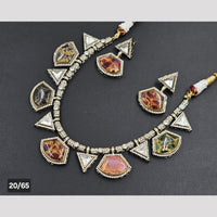 Rajwadi Collection Gold Plated Druzy Crystal Stone Necklace Set