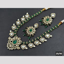 Rajwadi Collection Gold Plated Polki Kundan Stone Necklace Set