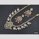 Rajwadi Collection Gold Plated Polki Kundan Stone Necklace Set
