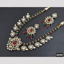 Rajwadi Collection Gold Plated Polki Kundan Stone Necklace Set