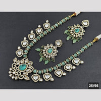 Rajwadi Collection Gold Plated Polki Kundan Stone Necklace Set