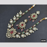 Rajwadi Collection Gold Plated Polki Kundan Stone Necklace Set