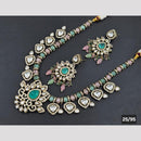 Rajwadi Collection Gold Plated Polki Kundan Stone Necklace Set