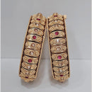Rajwadi Collection Gold Plated Pota Stone Openable Bangles Set