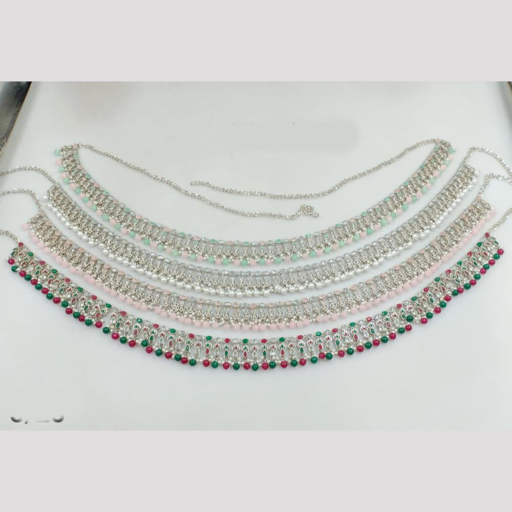 Rajwadi Collection Silver Plated Crystal Stone Kamarband (1 Piece Only)