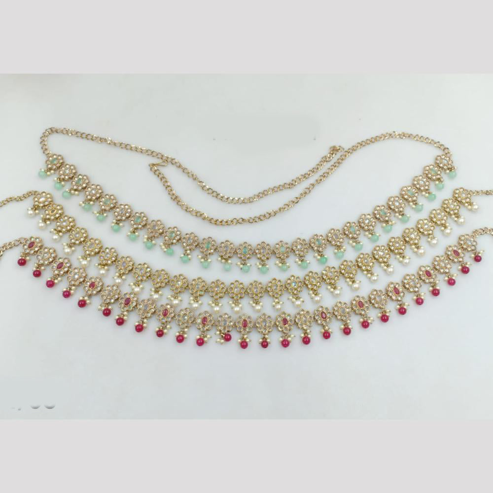 Rajwadi Collection Gold Plated Crystal Stone Kamarband (1 Piece Only)