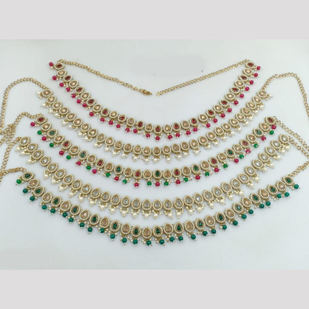 Rajwadi Collection Gold Plated Crystal Stone Kamarband (1 Piece Only)