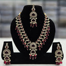 Rajwadi Collection Gold Plated Pota Stone And Crystal Stone Beads Necklace Set