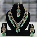 Rajwadi Collection Gold Plated Pota Stone And Crystal Stone Beads Necklace Set