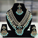 Rajwadi Collection Gold Plated Crystal Stone And Beads Necklace Set