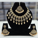 Rajwadi Collection Gold Plated Crystal Stone And Beads Necklace Set