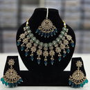 Rajwadi Collection Gold Plated Crystal Stone And Beads Necklace Set