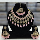 Rajwadi Collection Gold Plated Crystal Stone And Beads Necklace Set