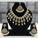 Rajwadi Collection Gold Plated Crystal Stone And Beads Necklace Set