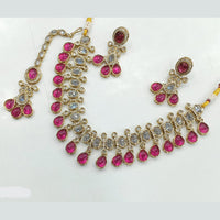 Rajwadi Collection Gold Plated Crystal Stone Necklace Set