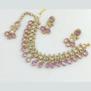 Rajwadi Collection Gold Plated Crystal Stone Necklace Set