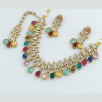Rajwadi Collection Gold Plated Crystal Stone Necklace Set