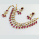 Rajwadi Collection Gold Plated Crystal Stone Necklace Set