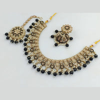 Rajwadi Collection Gold Plated Crystal Stone And Beads Necklace Set