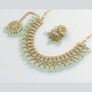 Rajwadi Collection Gold Plated Crystal Stone And Beads Necklace Set