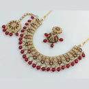 Rajwadi Collection Gold Plated Crystal Stone And Beads Necklace Set