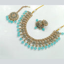 Rajwadi Collection Gold Plated Crystal Stone And Beads Necklace Set