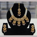 Rajwadi Collection Gold Plated Crystal Stone And Beads Necklace Set