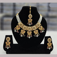 Rajwadi Collection Gold Plated Crystal Stone And Beads Necklace Set