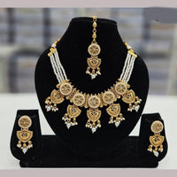 Rajwadi Collection Gold Plated Crystal Stone And Beads Necklace Set