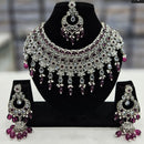 Rajwadi Collection Silver Plated Crystal Stone And Beads Necklace Set