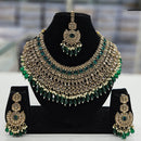Rajwadi Collection Gold Plated Crystal Stone And Beads Necklace Set