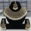 Rajwadi Collection Gold Plated Crystal Stone And Beads Necklace Set