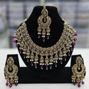 Rajwadi Collection Gold Plated Crystal Stone And Beads Necklace Set