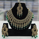 Rajwadi Collection Gold Plated Crystal Stone And Beads Necklace Set